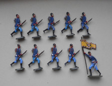 10 Zinnfiguren, Österr. Infanterie, 5 cm hoch, Heyde? 9 Soldaten/1 Fahnenträger