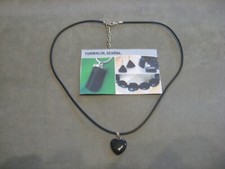 Edelsteinkette - Schwarzer Turmalin - Miniherz-Stein für Strahleneinfluss/Stress