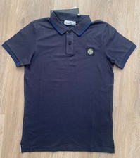 Herren StoneIsland Poloshirt mit Logo Patch Baumwolle Slimfit Dunkelblau Gr: S