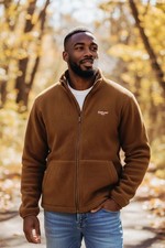 Schöne Fleece Jacke Denim Herren Gr. S