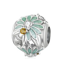 Charm Perle Biene Blume 925