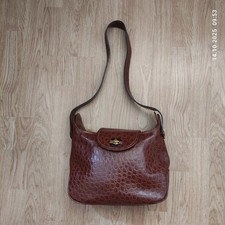 Neu Leder braune Handtasche Krokodil-Prägung Umhängetasche