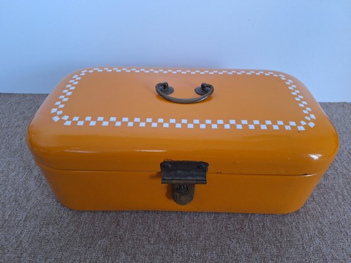 Alter brotkasten metall orange - brotkasten,
