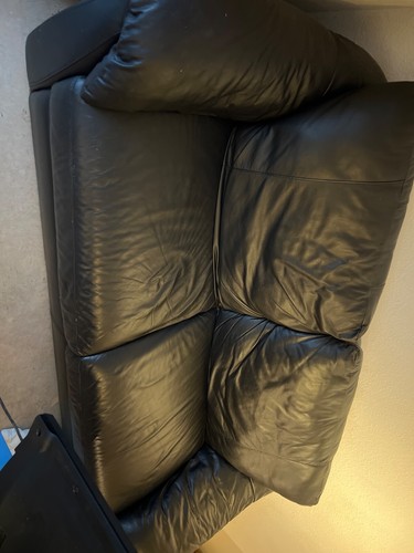 Ledersofa zweisitzer schwarz - zweisitzer,,
