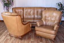 Nr.1728 Couchgarnitur: 4-er Couch, 2 Sessel Leder