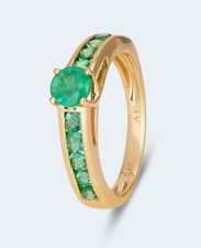 Harry Ivens IV Ring Gelbgold 375 mit Smaragden