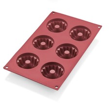 Silikonform GUGELHUPF KLEIN Backform aus Silikon Kuchen Backmatte 6 Formen rot