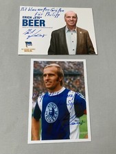 2 x ERICH BEER WM 1978 Hertha BSC signed signiertes Foto 10x15 + Autogrammkarte