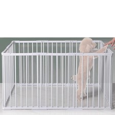 Welpenauslauf Tierlaufstall Freilaufgehege 95 x 48 x 68cm PL17 weiß C-Ware