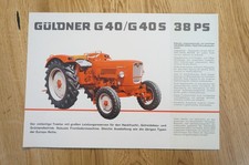 GÜLDNER Dieselschlepper Prospekt Typ G40/S mit 38 PS 2 Seiten 1964