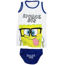 Unterwäsche 2tlg. Set Jungen Hemd Slip Garnitur SpongeBob Schwammkopf #W116