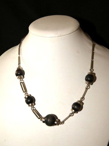 Art deco kette collier chrom - ,