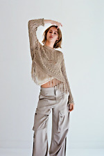 ZARA Strickpullover mit Fransen  Damen  Neu -  NP  59,90 -