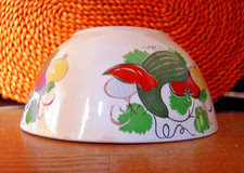 Vintage Keramik Schüssel Obstdekor handbemalt Salat-Schüssel mediterran