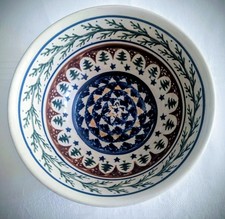 Bunzlauer Keramik Schale-Dekor Blütenkranz und Blatt