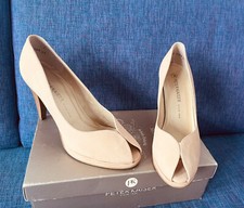 Peter Kaiser Pumps Peeptoe NEU Leder Sand Marle Schuh 9,6cm hoch Gr 6 39 Plateau
