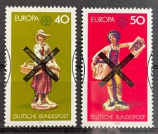 Bund 890/91  Kunsthandwerk mit Andreaskreuz-Entwertung aus KBWZ Bögen