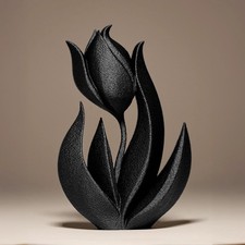 Tulip Flower Statue | Schwarze