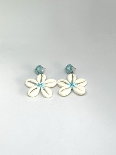 Ohrringe disc muschel blume - &,