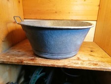 Alte kleine runde französische Zinkwanne Zink Schale Pflanzkübel