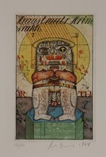 Uwe Bremer (1940) Farbradierung 1976 aus H.C. Artmann signiert Auflage 12/60 (2)