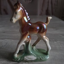 Foreign Porzellan Figur Fohlen gemarkt 9980 grün braun Unikat...Einzelstück?! 