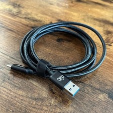 USB-A auf USB-C Kabel 2m, Schwarz, Nylon Stoffleitung, sehr Hoch- und Neuweitig