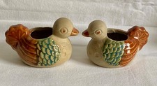 2 x Ente Paar Keramik bunt, mit Öffnung