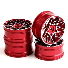 ALUMINIUM FELGEN TYP "DIAMOND" (4 STÜCK) IN ROT / SILBER FÜR TAMIYA TT-02 ETC.
