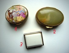 3 Kleine Vintage Metall Pillendose Deckel