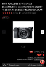 Sony Alpha 6400 KIT + SELP1650