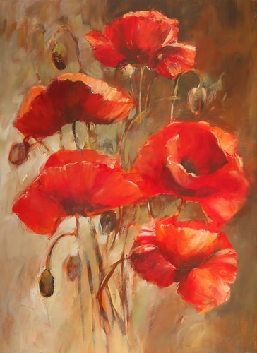 Wandbild mohnblumen - wandbild:,