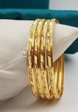 Dubai Handgefertigter 22K Gold Armreif Armband Schlicht Echtgold Damen Hochze...