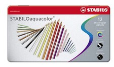 Aquarell-Buntstift - STABILO aquacolor - 12er Metalletui