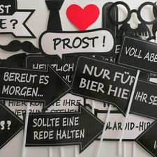Fotoprops Fotobox Accessoires 28 Stück Set gebraucht. Für Hochzeit oder Party 