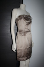 LOUIS FERAUD, DRESS Kleid Abendkleid, "Schulterfrei", PELZ, 36, COCKTAILKLEID