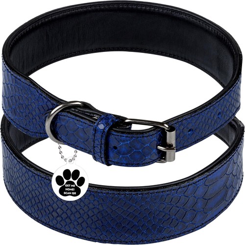 Luxus echtleder halsband hund - echtleder,