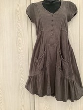 Soccx  Gr. S,leichtes,locker schwingendes Sommerkleid,grau/braun meliert,Cotton