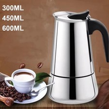 Edelstahl Espressokocher Espresso Maker Espressokanne Kaffeekanne 6/9/12 Tassen