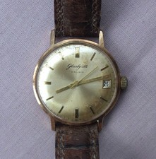 alte Armbanduhr GUB Glashütte Kal.69.1 mit Datum 17 Rubis