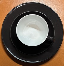 Dibbern solid color Gedeck Tasse Untertasse Teller Set - Schwarz. …000 54
