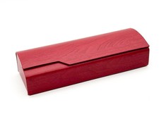 1 festes Brillenetui rot Holz