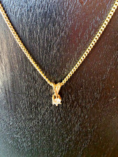 Diamant Brilliant Solitär Anhänger mit 585/14K Gelbgoldkette