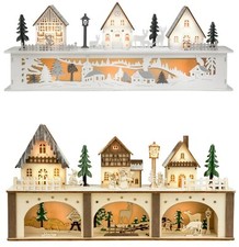 Weihnachtsdorf 10x LED Holz