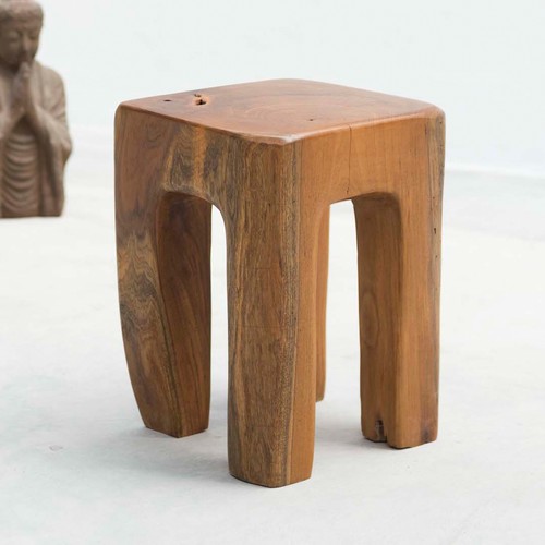 Teak echtholz hocker eckig - teak,