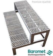 2 Stufen Standtreppe Stahltreppe freistehend Breite 60 cm Höhe 30-44 cm verzinkt