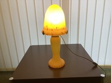 Pilzlampe Pate de Verre Schmelzglas im Art Deco Stil Jugendstil France H 50 cm