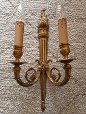 Antik Bronze Wandleuchte Leuchter Wandlampe im Louis XVI-Stil um 1900