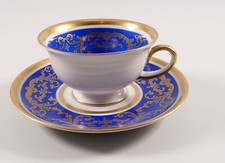 Rosenthal AIDA Sammeltasse Untertasse Mokkatasse blau gold  um 1950
