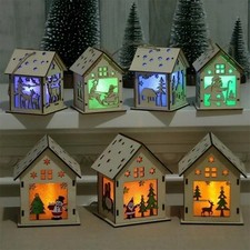 Holz Weihnachtsbeleuchtung Haus Dekoration Lichter Ornament Garten